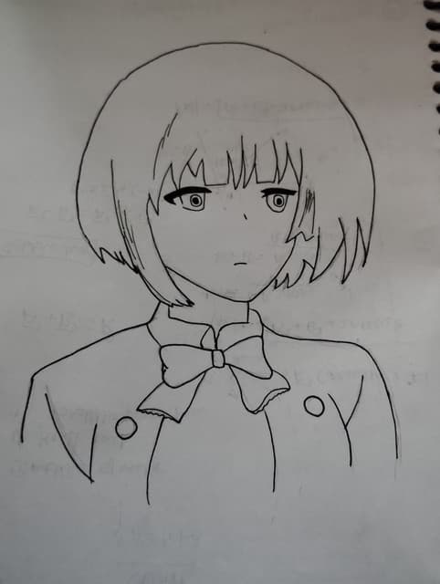 Sketch of a character from Lycoris Recoil